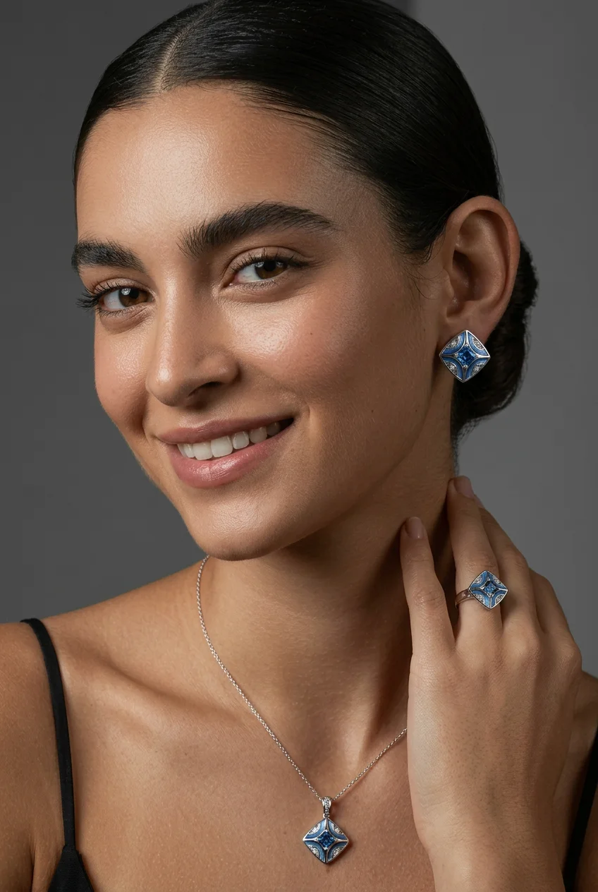 Кольцо "Эдмон" с синим сапфиром